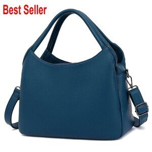 Faux Leather Tote Bag with Detachable Satchel Strap, Work Handbag